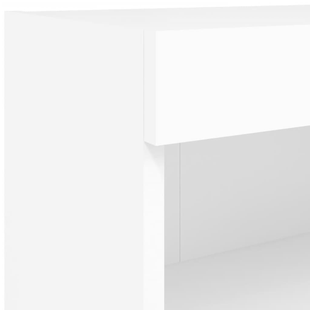 Pie sienas stiprināmi TV skapīši ar LED gaismām, 7 gab., balti