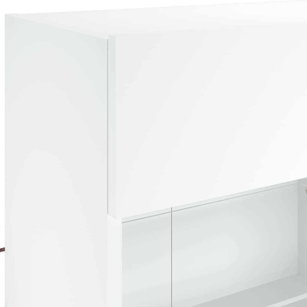 Sieninės TV spintelės su LED lemputėmis, 6vnt., baltos spalvos