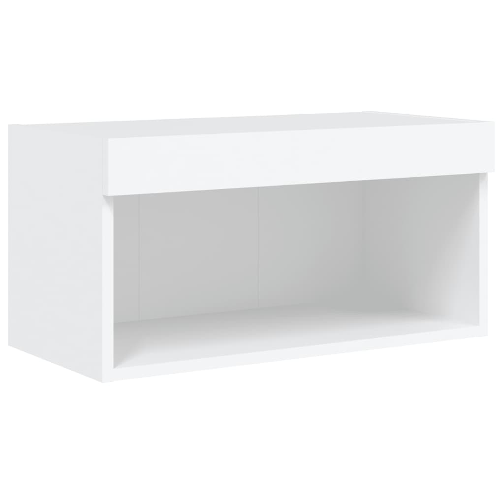 Sieninės TV spintelės su LED lemputėmis, 6vnt., baltos spalvos