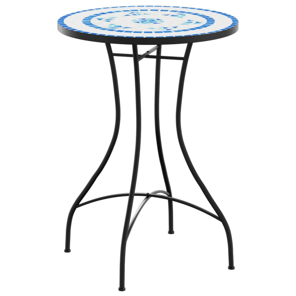 Mozaikinis bistro staliukas, mėlynas/baltas, 50x70cm, keramika