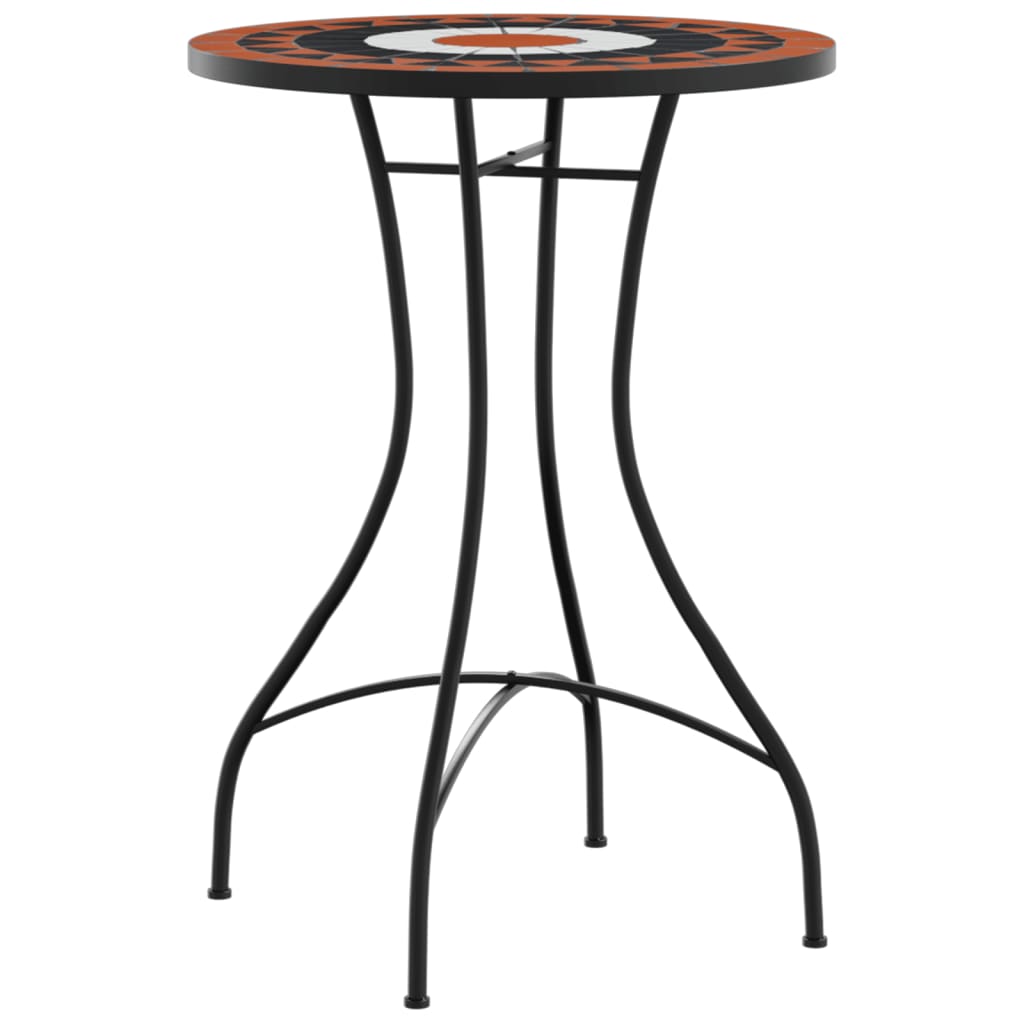 Mosaic bistro table, terracotta/white, 50x70cm, ceramic