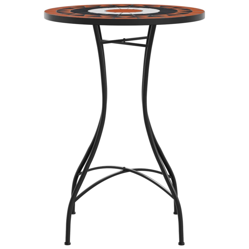 Mosaic bistro table, terracotta/white, 50x70cm, ceramic