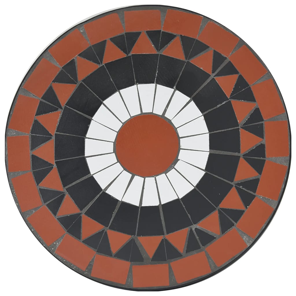 Mosaic bistro table, terracotta/white, 50x70cm, ceramic