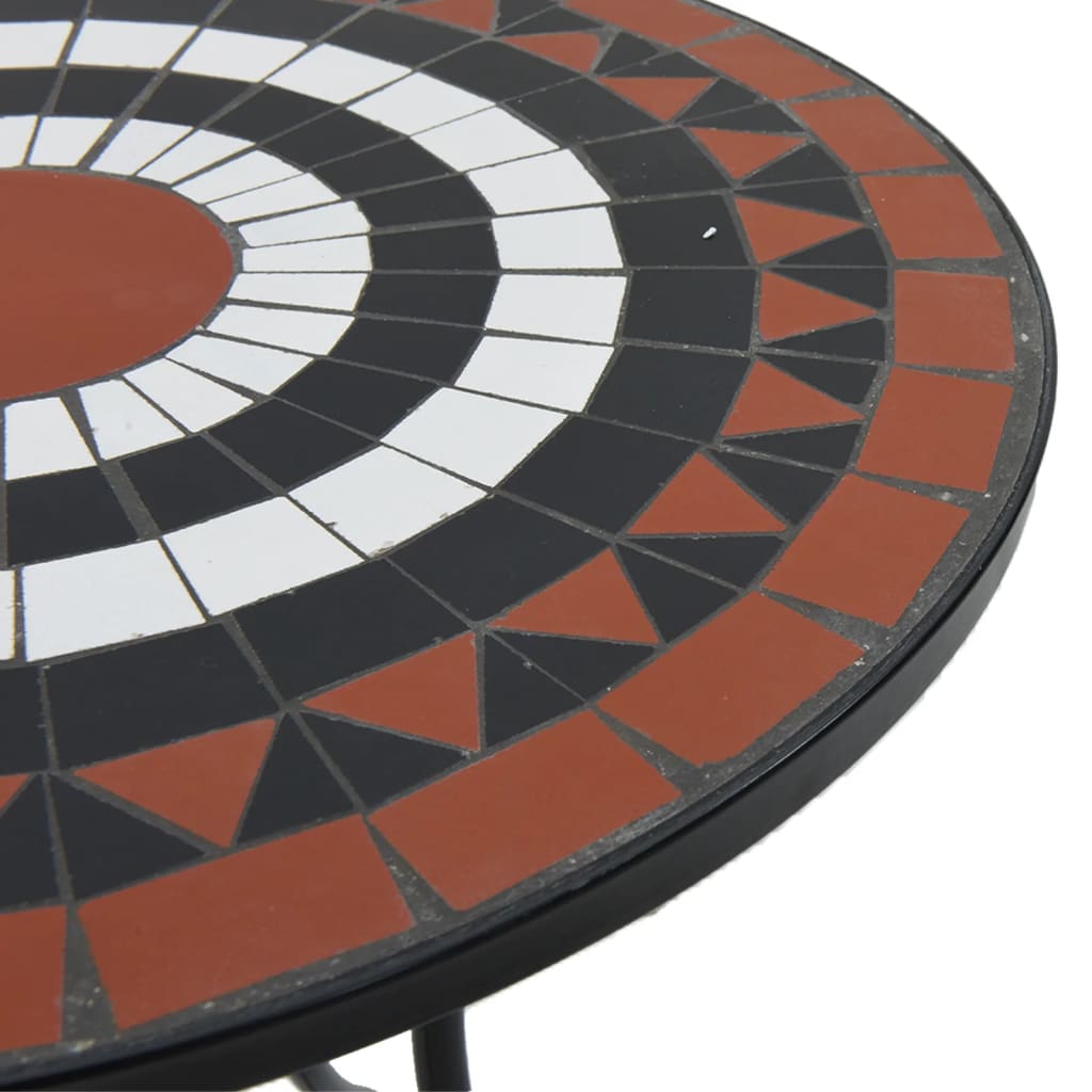 Mosaic bistro table, terracotta/white, 50x70cm, ceramic
