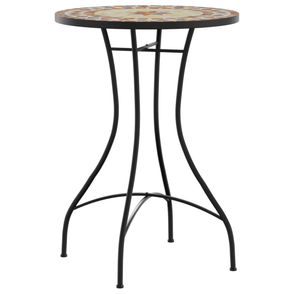 Mozaīkas bistro galds, terakota/balts, 50x70cm, keramika