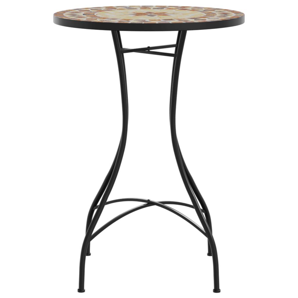 Mozaīkas bistro galds, terakota/balts, 50x70cm, keramika