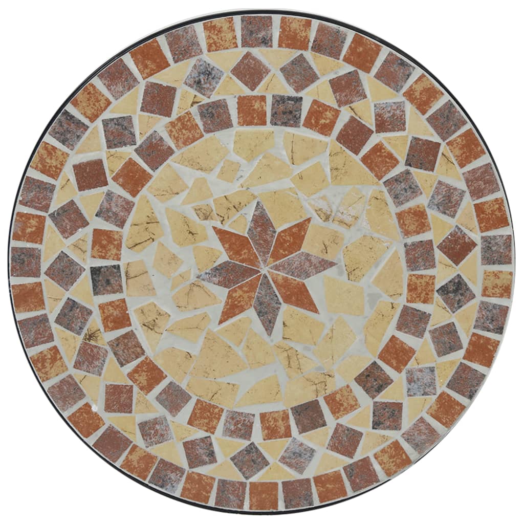 Mozaīkas bistro galds, terakota/balts, 50x70cm, keramika