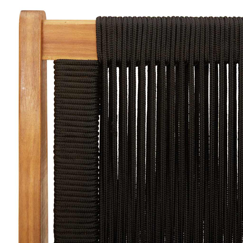 Juodas sodo suolas 76x122x73 cm iš kietos akacijos medienos