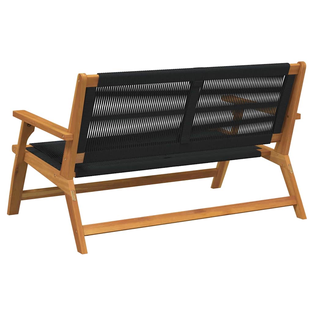 Juodas sodo suolas 76x122x73 cm iš kietos akacijos medienos