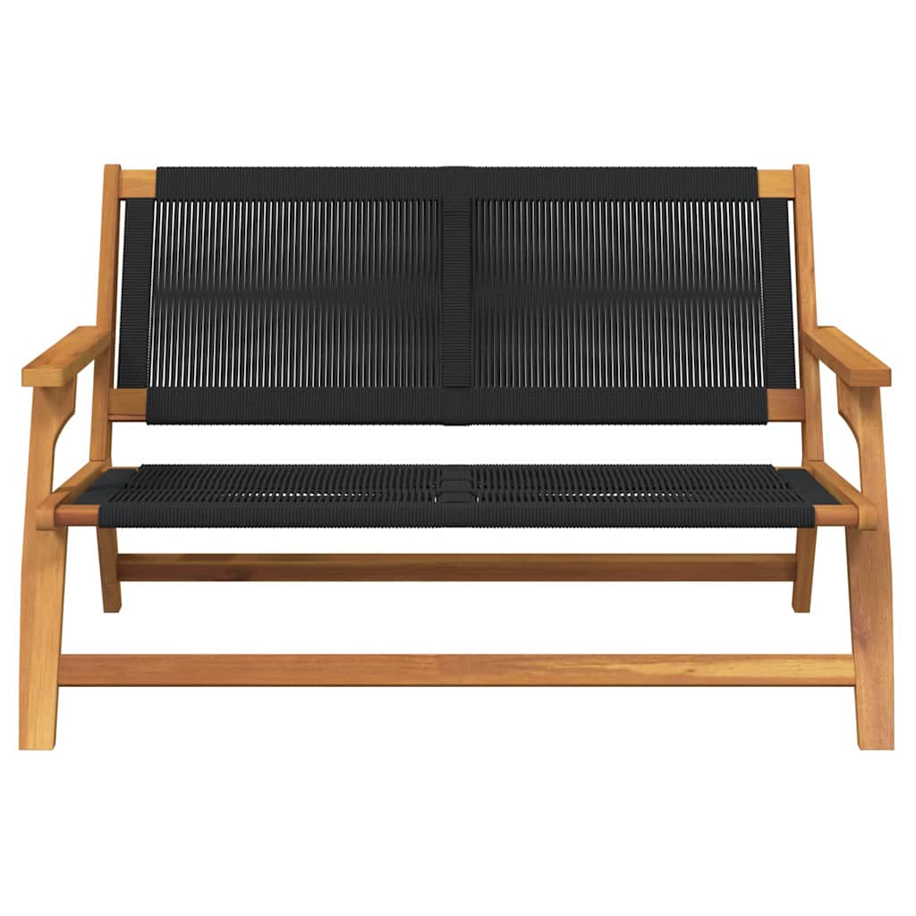 Juodas sodo suolas 76x122x73 cm iš kietos akacijos medienos