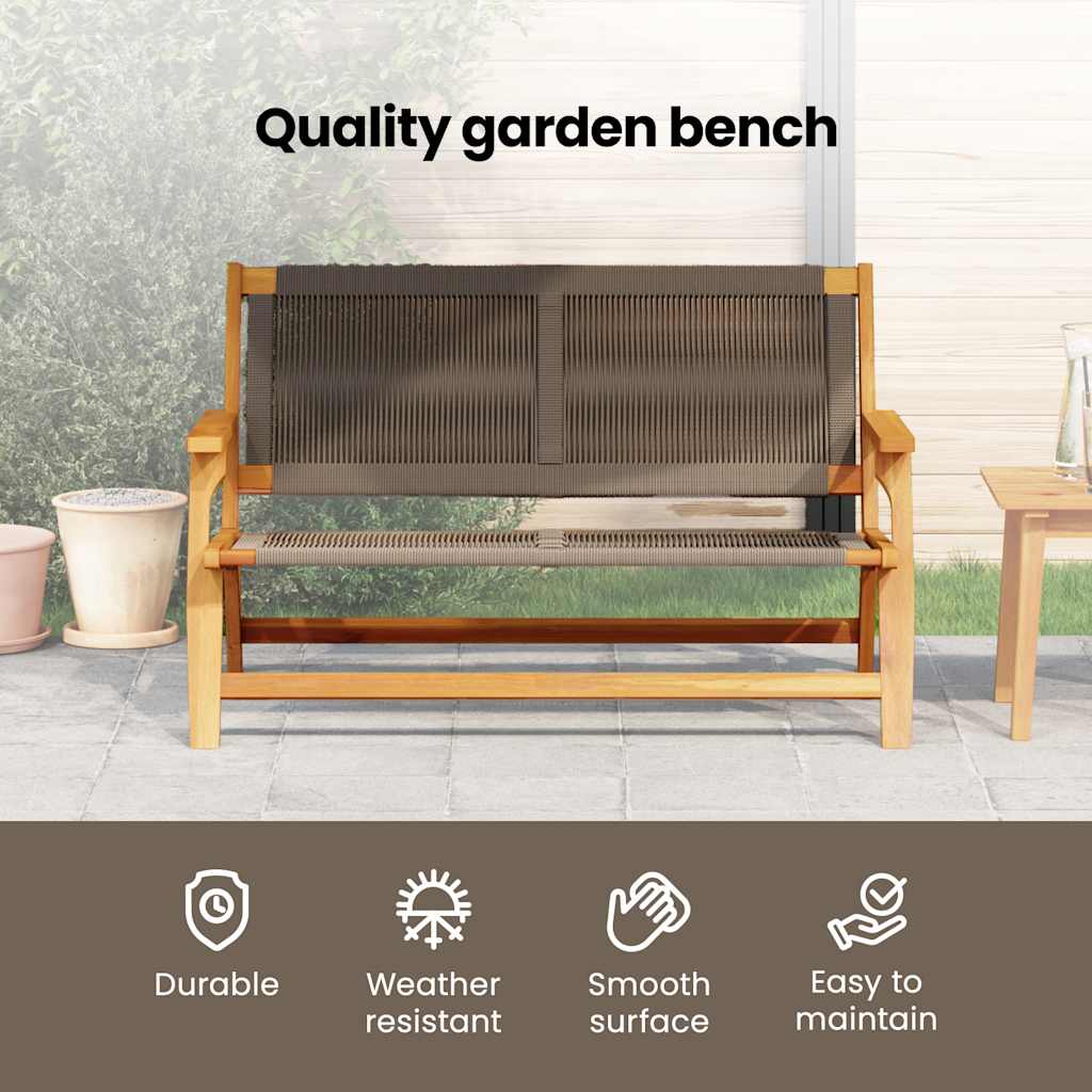 Lauko suolas Pilkas 76x122x73 cm Tvirta akacijos mediena