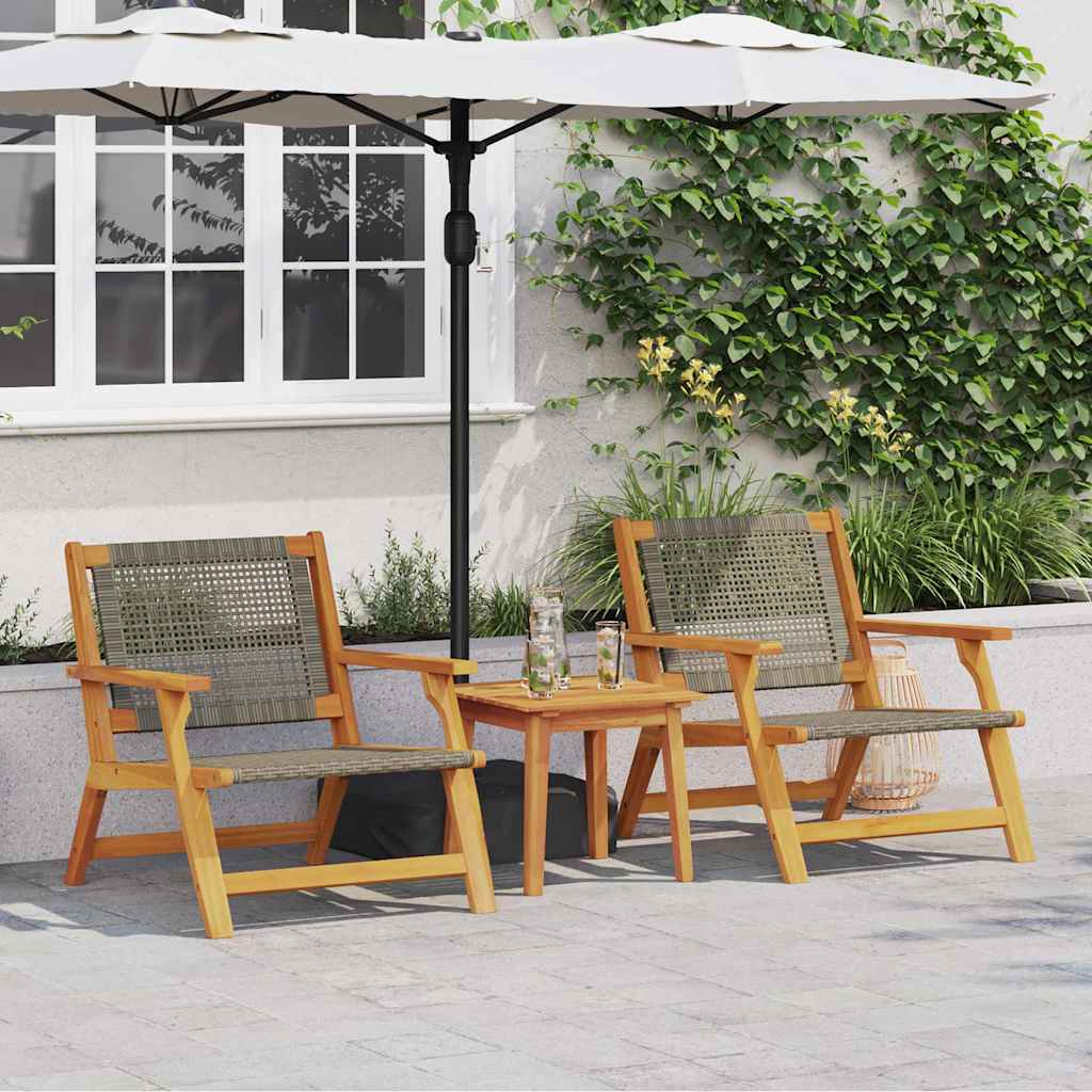 Sodo baldai 2 pcs Pilka 67 x 78 x 73 cm Kietos akacijos mediena