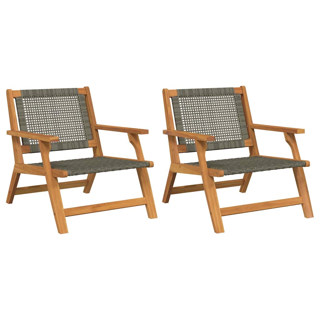 Sodo baldai 2 pcs Pilka 67 x 78 x 73 cm Kietos akacijos mediena