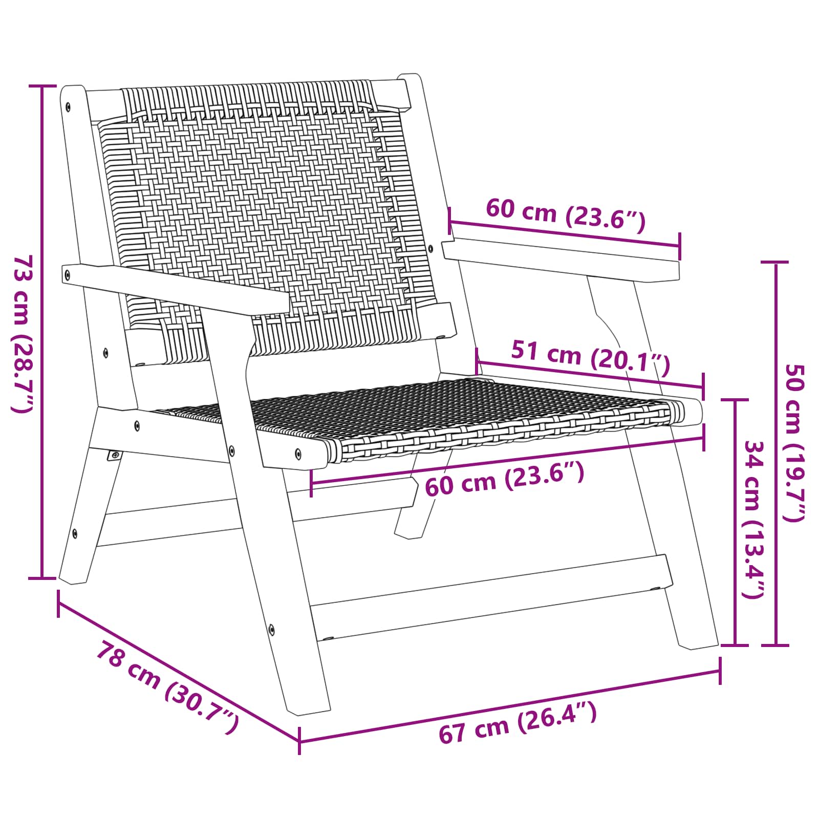 Sodo baldai 2 pcs Smėlio 67 x 78 x 73 cm