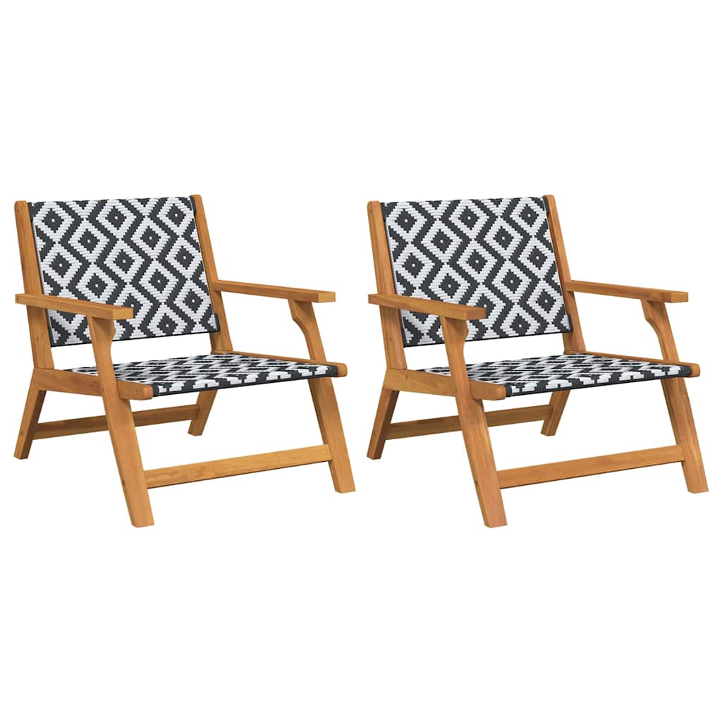 Sodo atsipalaidavimo kėdė 2 pcs Juoda ir Balta