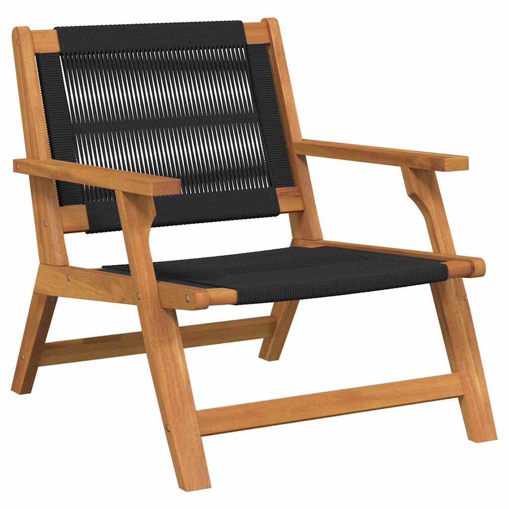 Sodo kėdės 2 vnt Juodos 67x77x73 cm Tvirta akacijos mediena