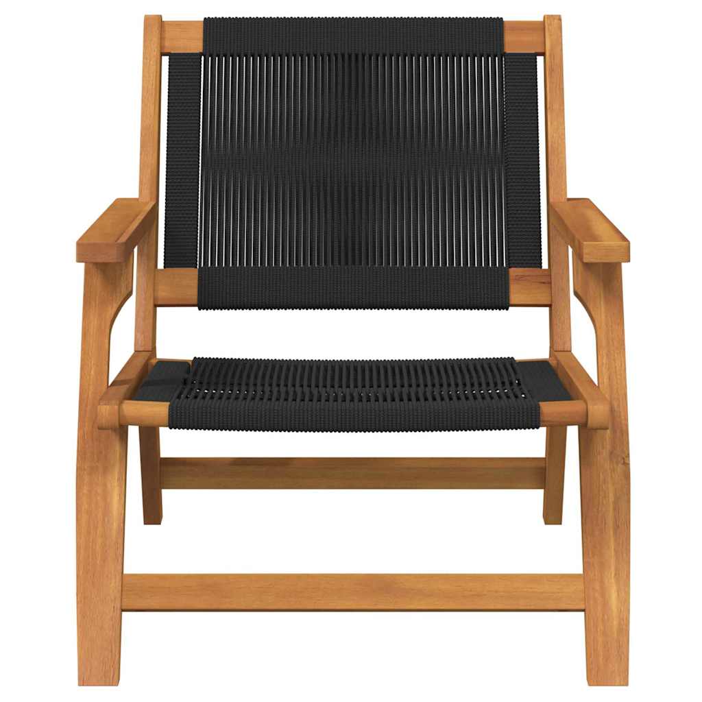 Sodo kėdės 2 vnt Juodos 67x77x73 cm Tvirta akacijos mediena