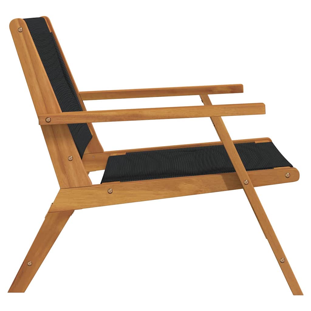 Sodo kėdės 2 vnt Juodos 67x77x73 cm Tvirta akacijos mediena