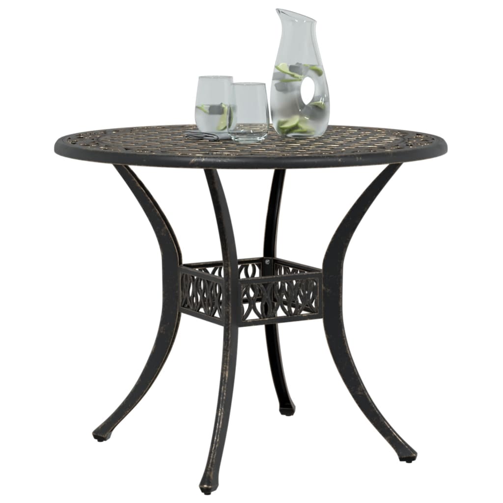 Garden table, bronze, 90x75cm, cast aluminum