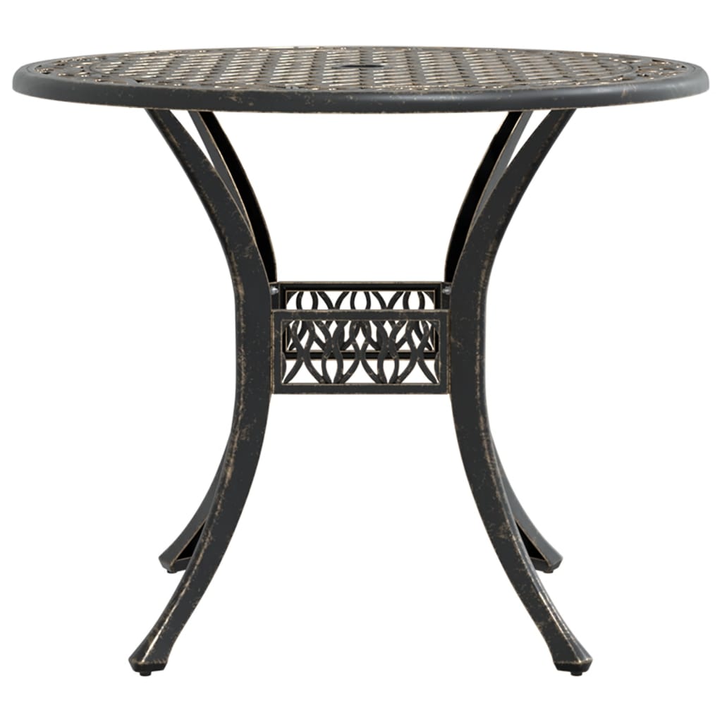 Garden table, bronze, 90x75cm, cast aluminum