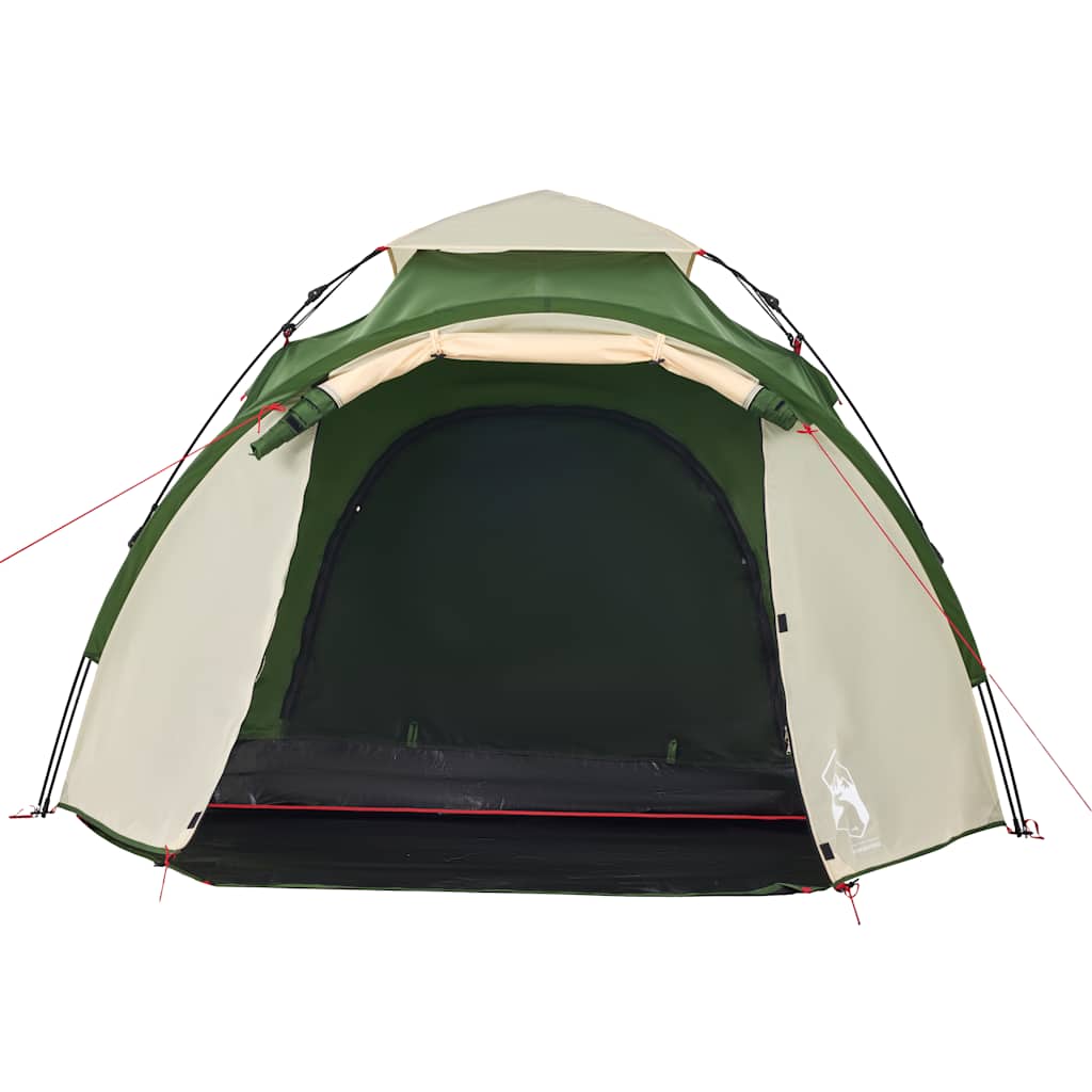 Camping tent, green, three-person, dome-shaped