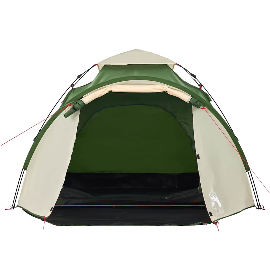 Camping tent, green, three-person, dome-shaped