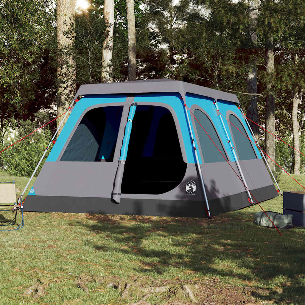 Family tent, blue, 10 person, dome, quick release