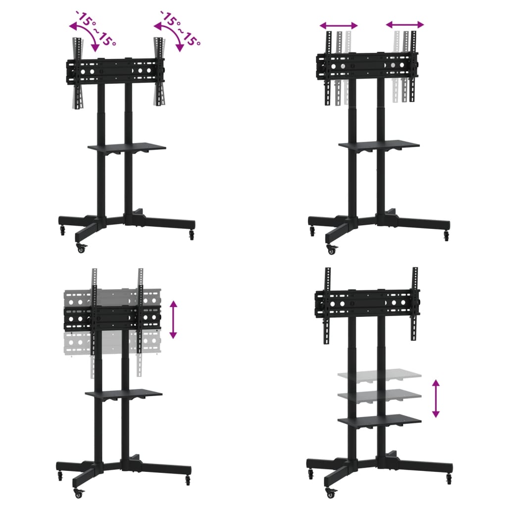 TV trolley stand for 32-70 inch screens, 600x400 mm, 50kg