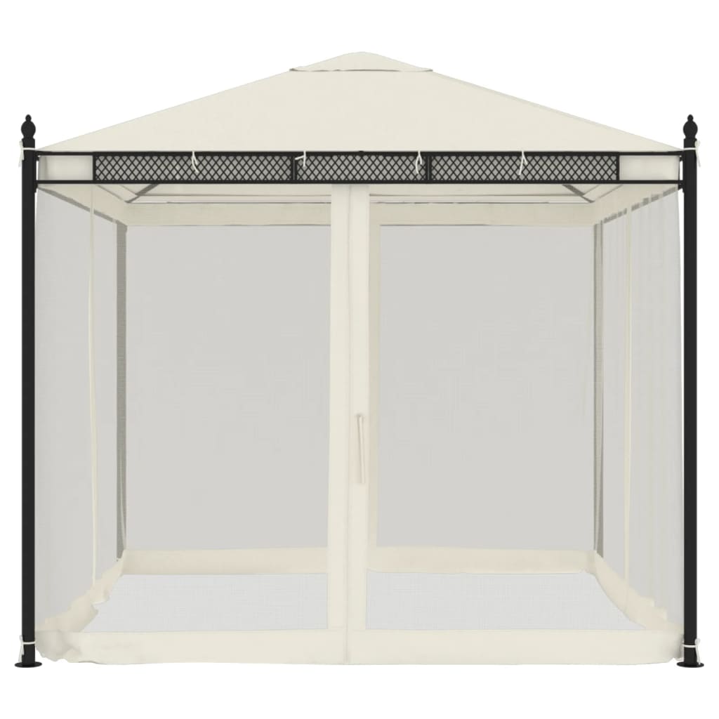 Pavėsinė su tinkleliu XANDER, kreminė, 2,93x2,93m