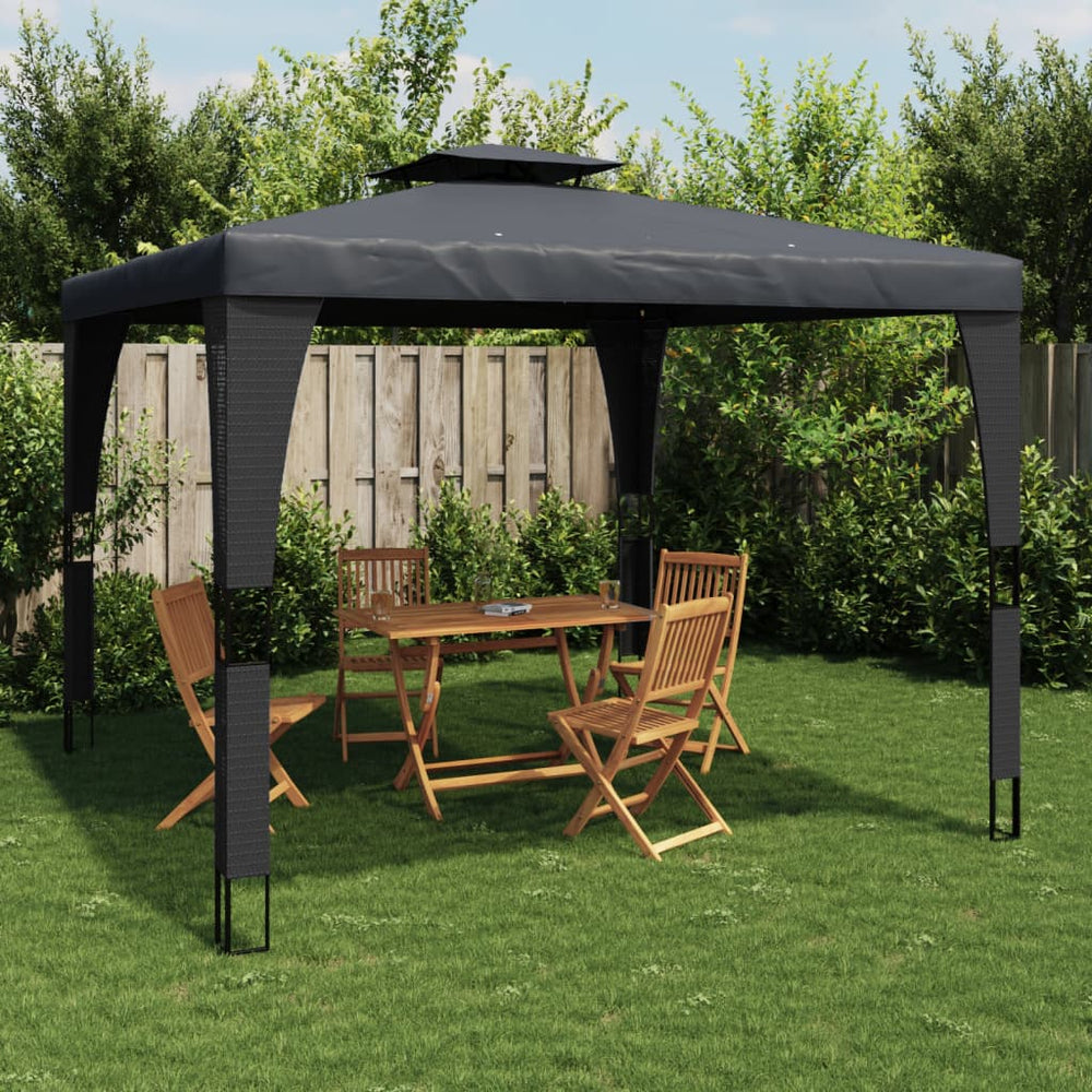 Gazebo with a double roof XANDER, anthracite, 2.98x2.98m