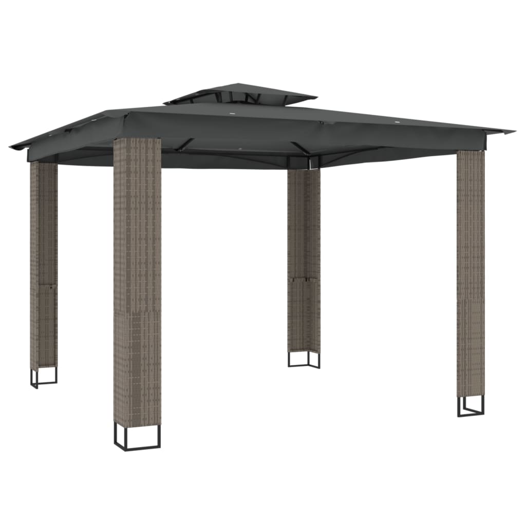 Gazebo with a double roof XANDER, anthracite, 2.94x2.94m