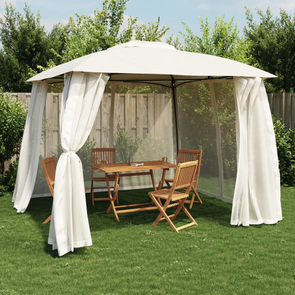 Gazebo with roof XANDER, cream, 2.93x2.93m