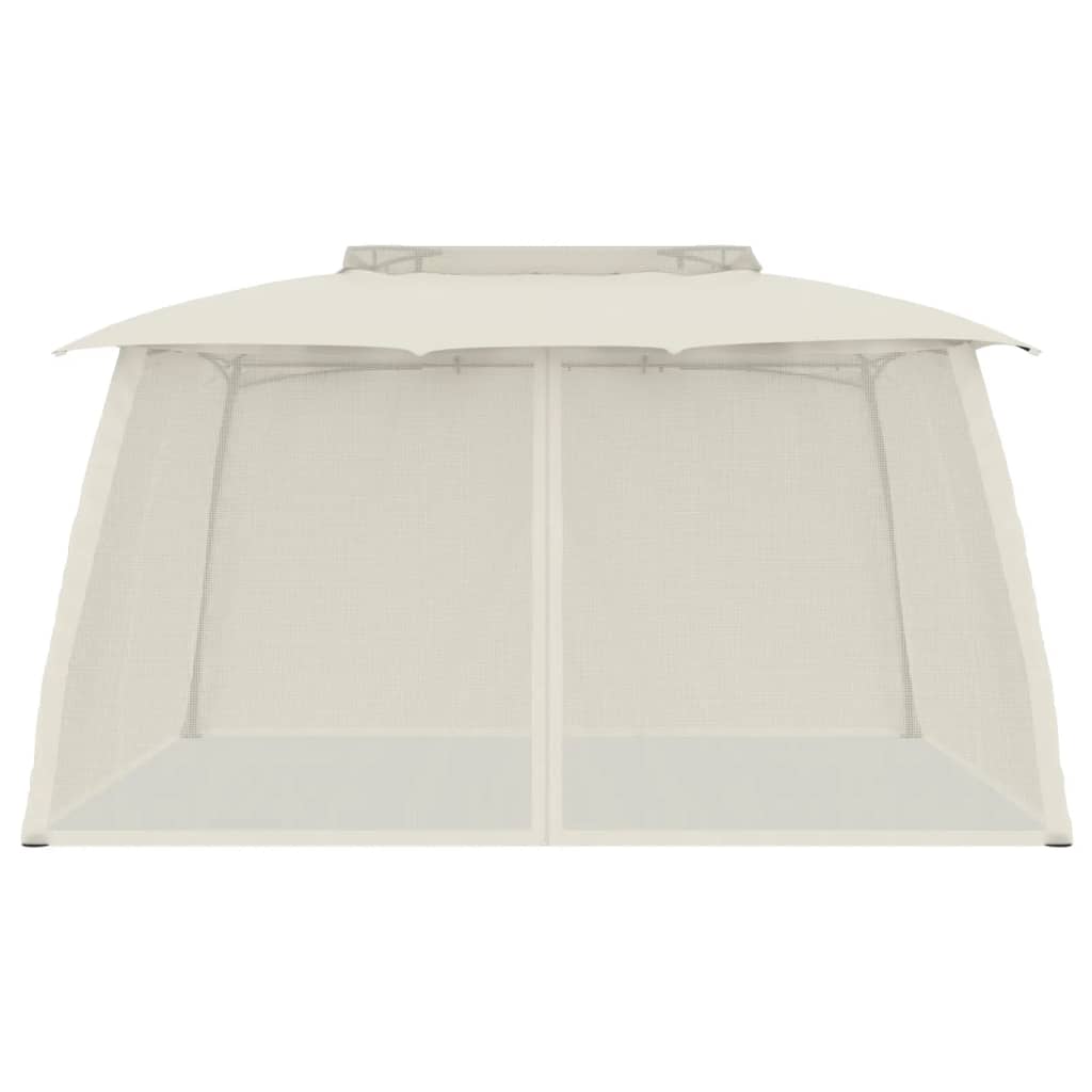 Gazebo with roof XANDER, cream, 3.93x2.93m