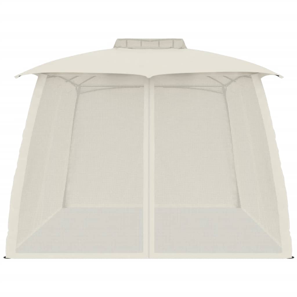 Gazebo with roof XANDER, cream, 3.93x2.93m
