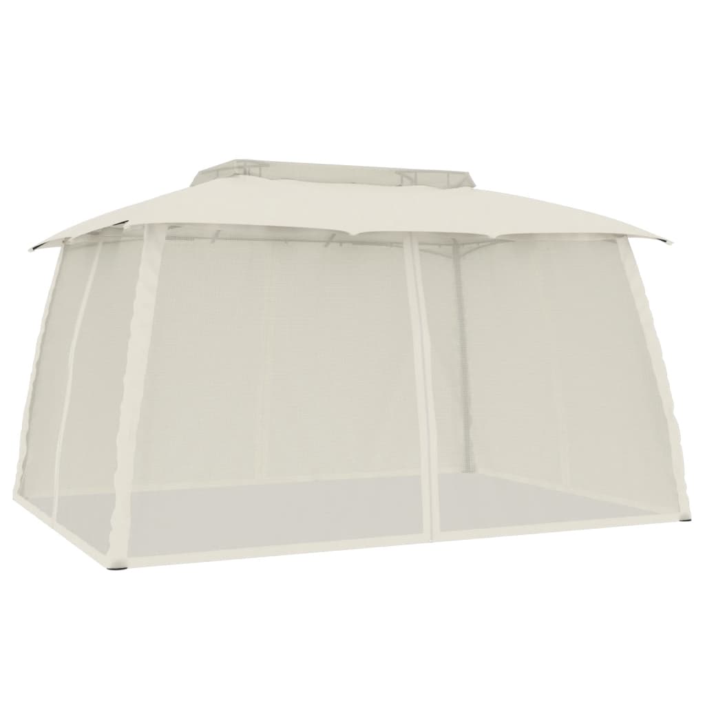 Gazebo with roof XANDER, cream, 3.93x2.93m