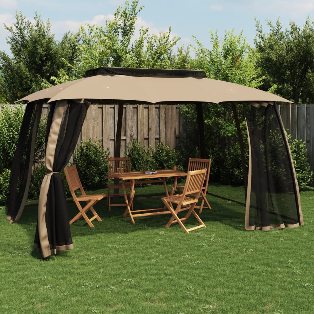 Pavėsinė su stogu XANDER, taupe, 3,93x2,93m