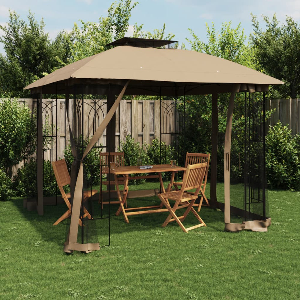 Gazebo with roof XANDER, taupe, 2.94x2.94m