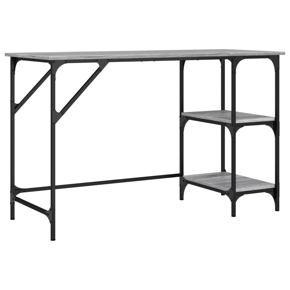 Rašomasis stalas, pilkas ąžuolo, 120x50x75cm, metalas/mediena