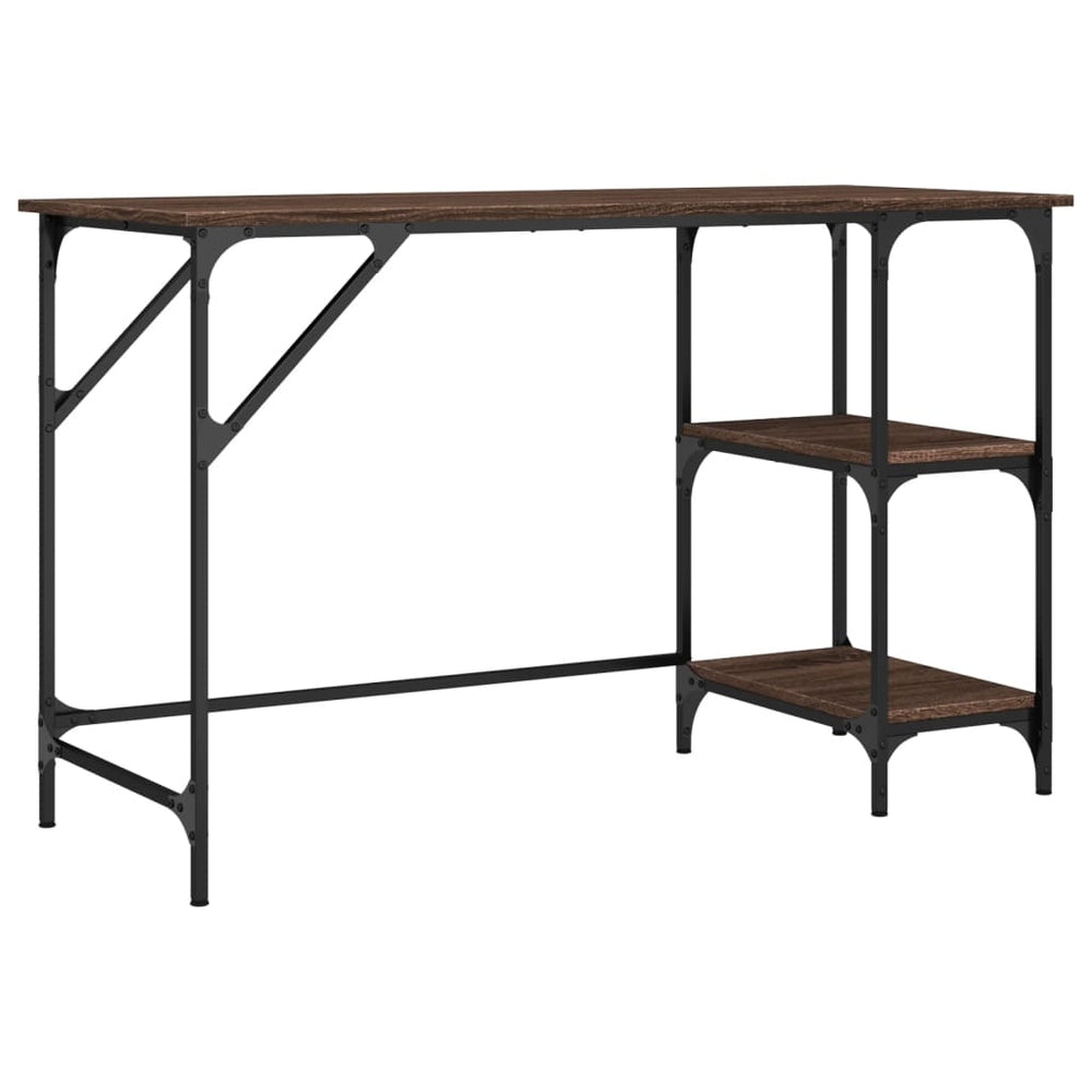 Rašomasis stalas, rudas ąžuolo, 120x50x75cm, metalas ir mediena