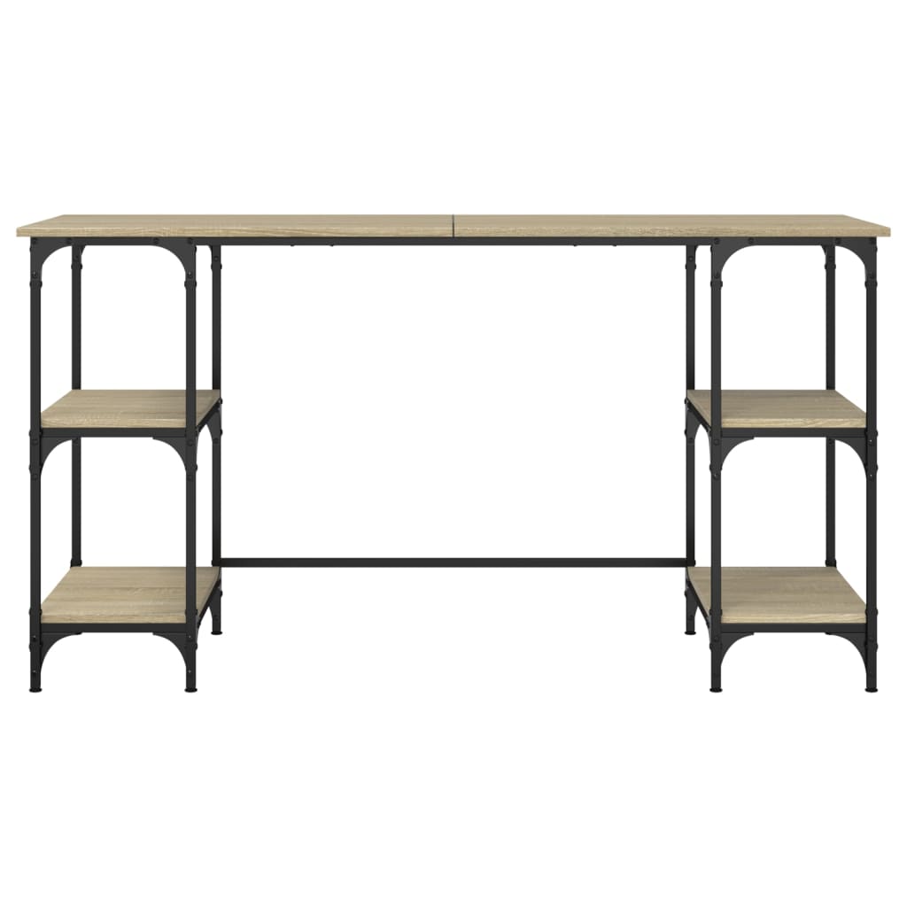 Rašomasis stalas, ąžuolo, 140x50x75cm, metalas/apdirbta mediena