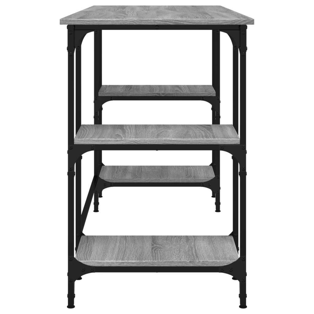 Desk, gray oak, 140x50x75cm, metal/wood
