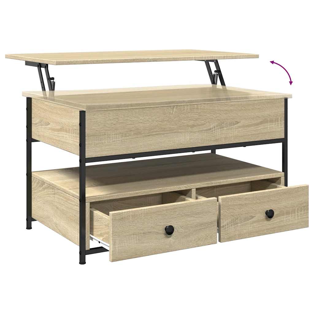 Kafijas galdiņš, ozolkoks, 85x50x50cm, apstrādāta koksne/metāls
