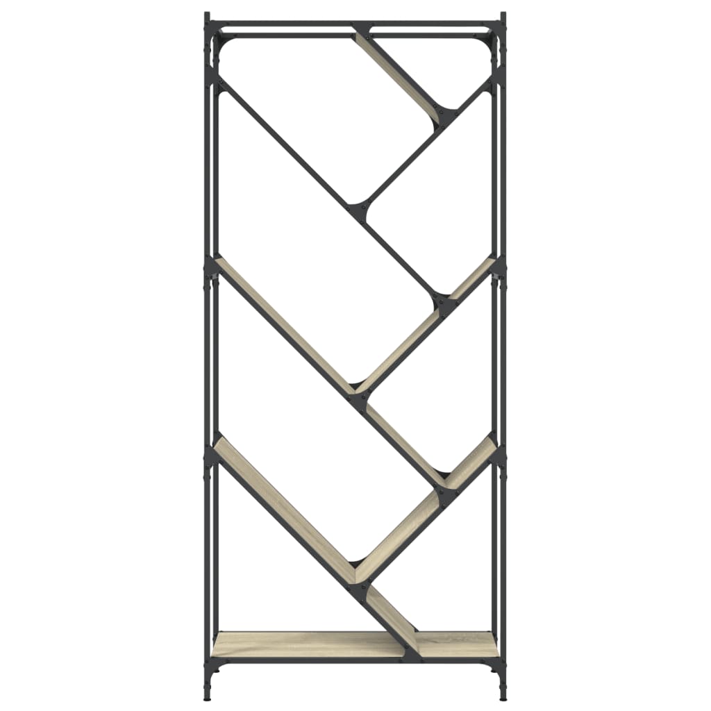 Bookcase, oak, 79x30x180cm, treated wood and metal