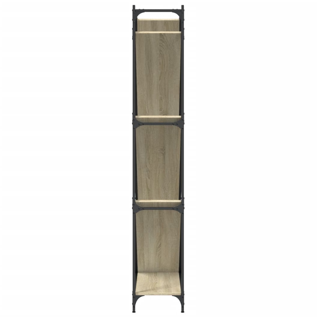 Bookcase, oak, 79x30x180cm, treated wood and metal