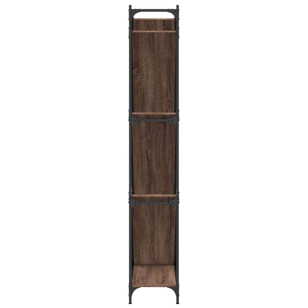 Bookcase, brown oak, 79x30x180cm, wood and metal