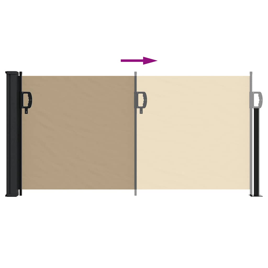 Retractable side awning, sand, 100x300cm
