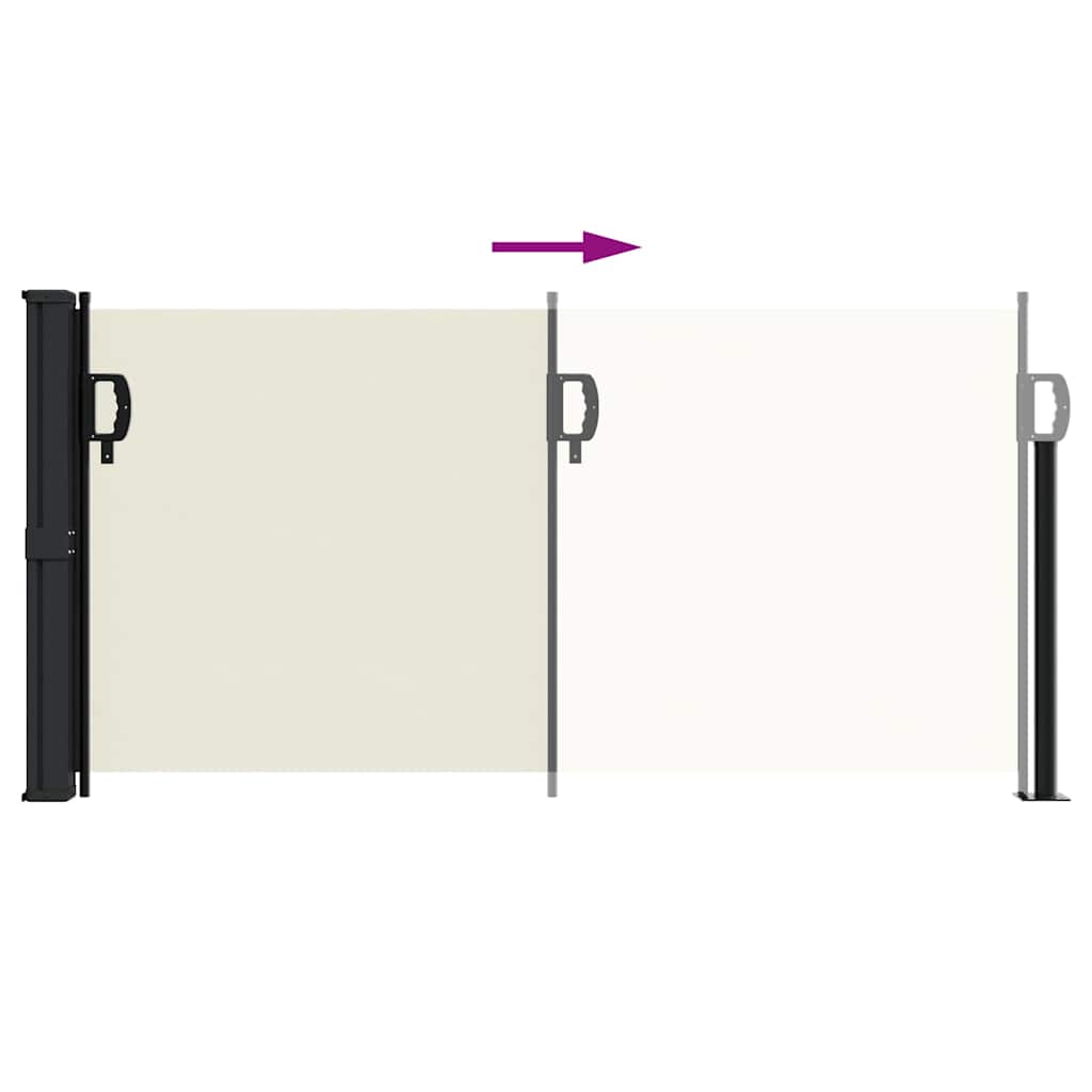 Retractable side awning, cream, 100x500cm