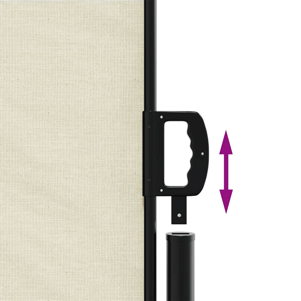 Retractable side awning, cream, 100x500cm