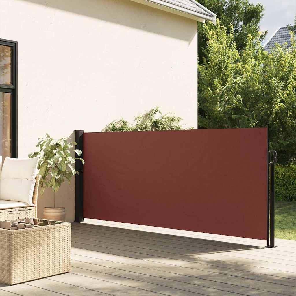 Ištraukiama šoninė markizė, rudos spalvos, 120x500cm