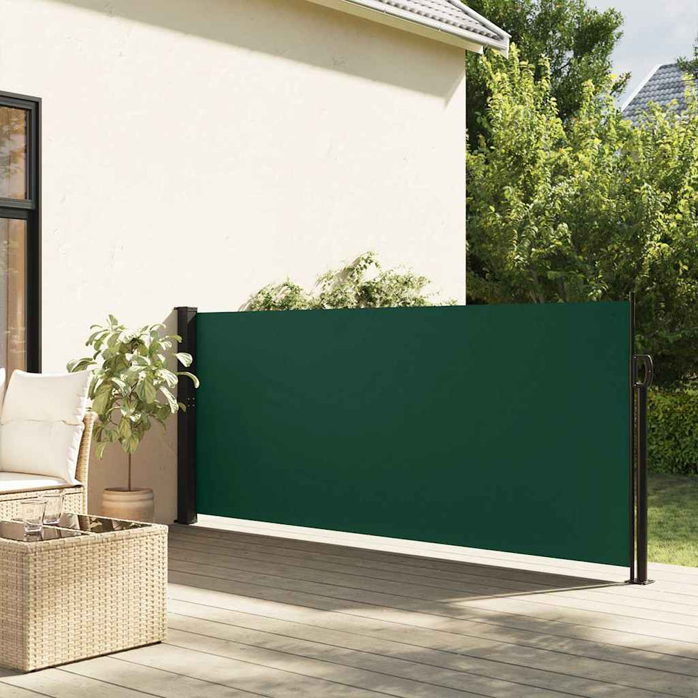 Ištraukiama šoninė markizė, tamsiai žalios spalvos, 140x500cm